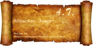 Albecker Tomor névjegykártya
